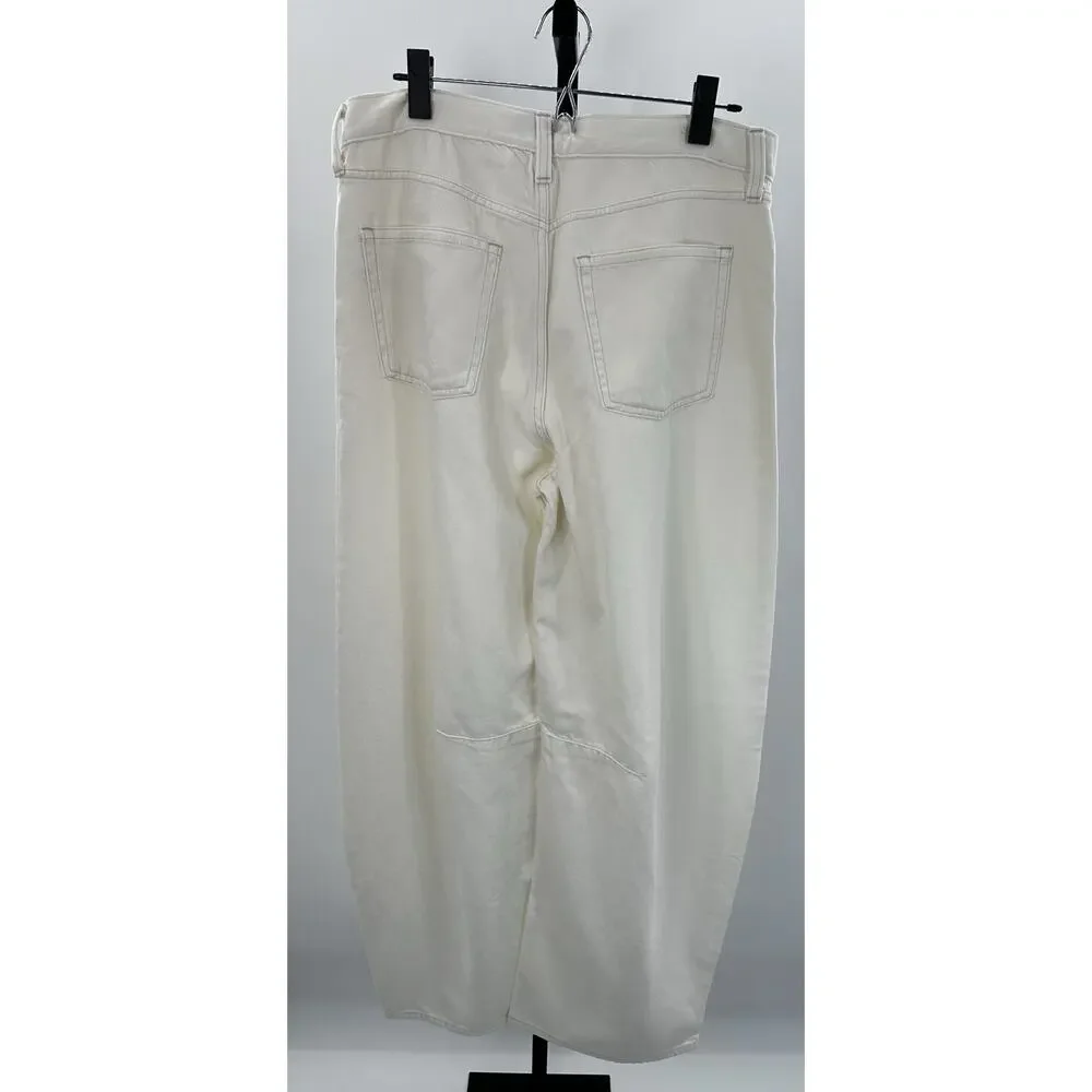 GAP Horseshoe High Rise Wide Leg Jeans Women’s 29 8T Ivory Lyocell - Picture 6 of 8